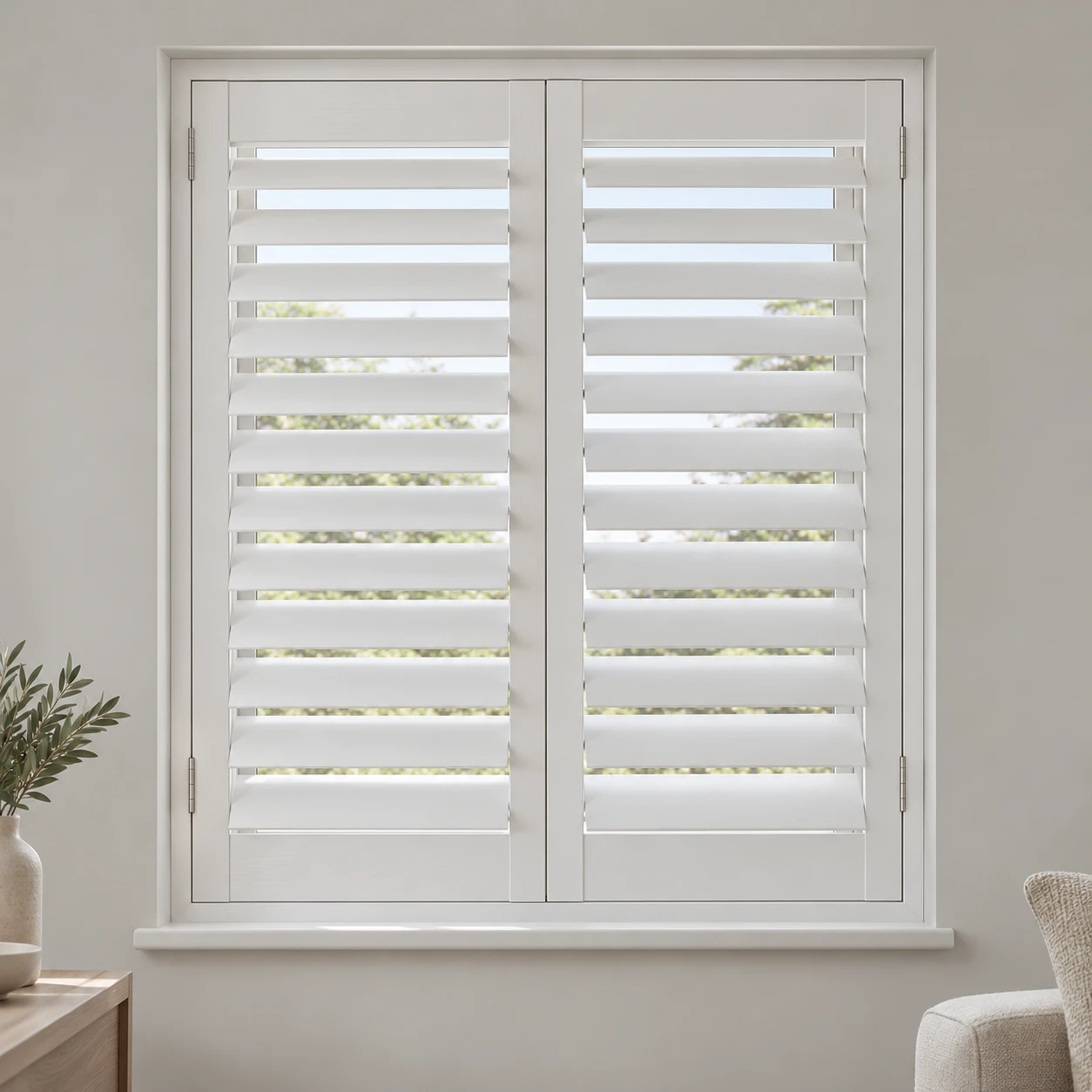 White Wooden Shutters  illustrative mockup