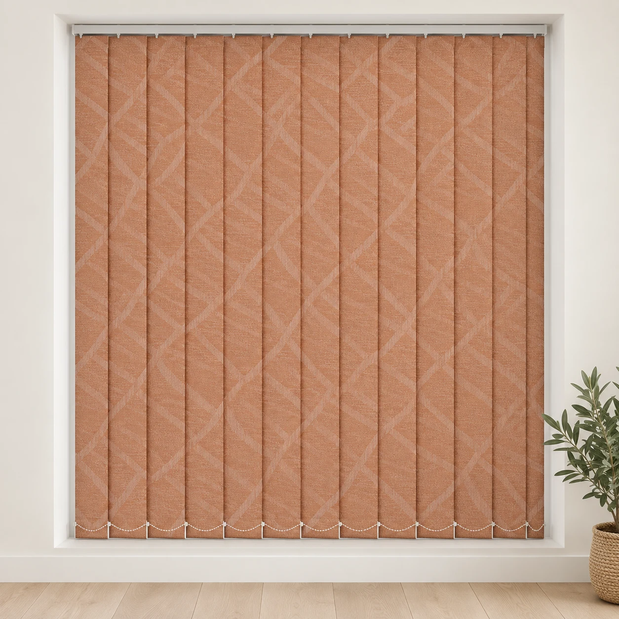 Girafee DK Orange shown as a full blind in a neutral room