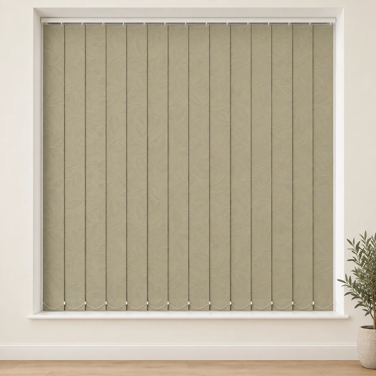 Leaf Green shown as a full blind in a neutral room