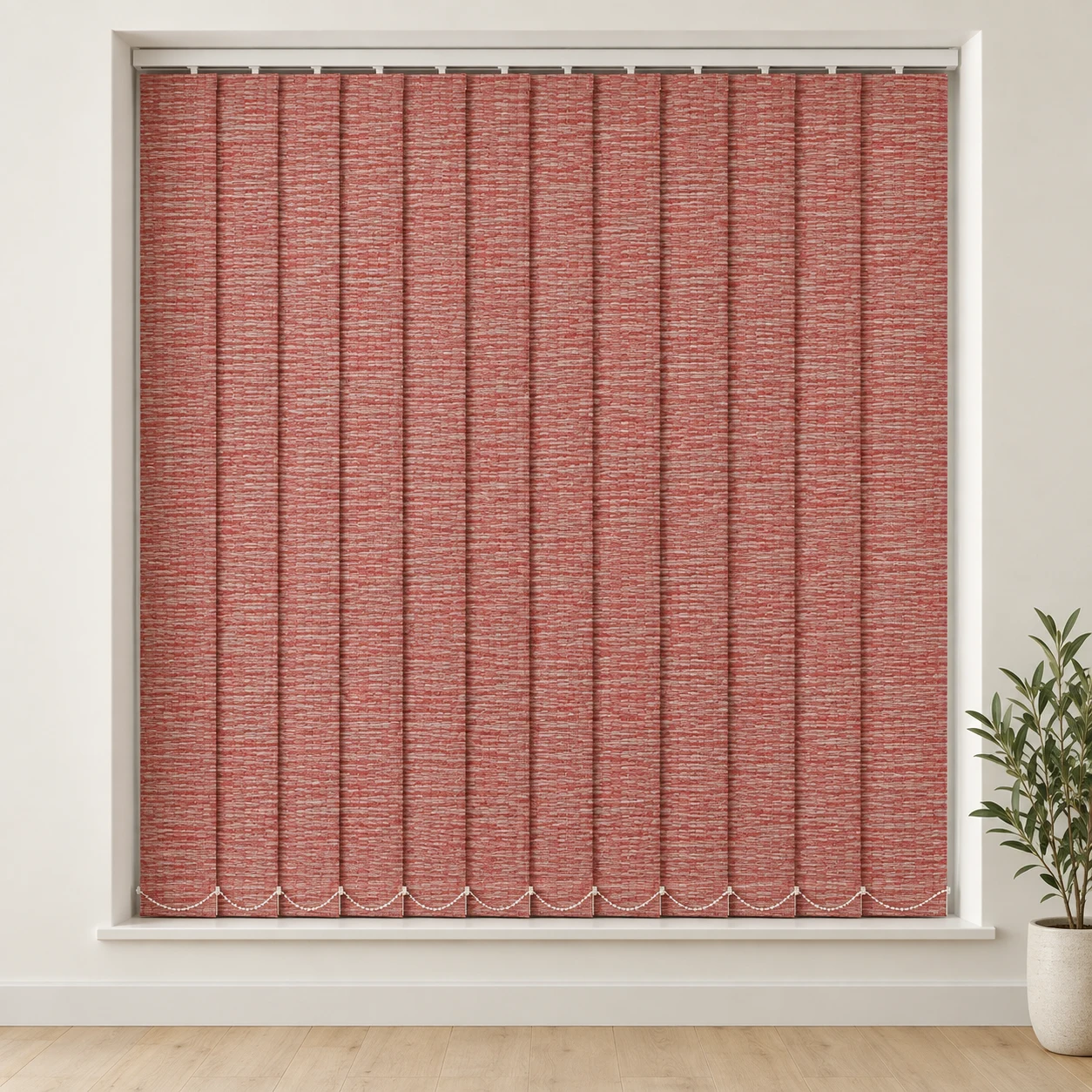 Mexico Rosie shown as a full blind in a neutral room
