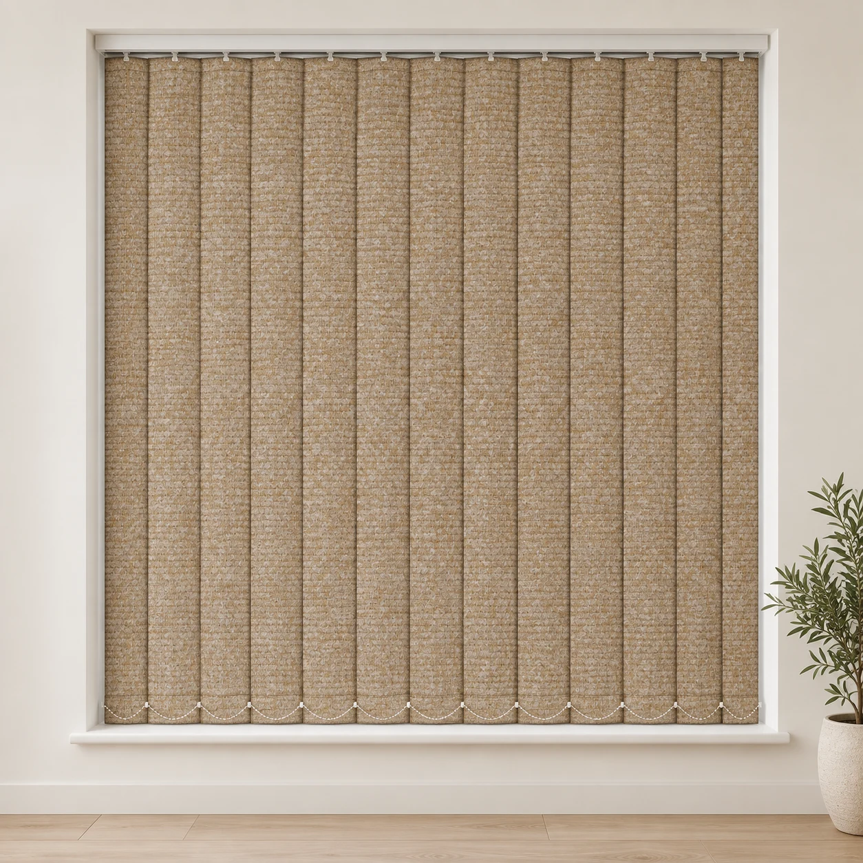 Prestige Ivory shown as a full blind in a neutral room