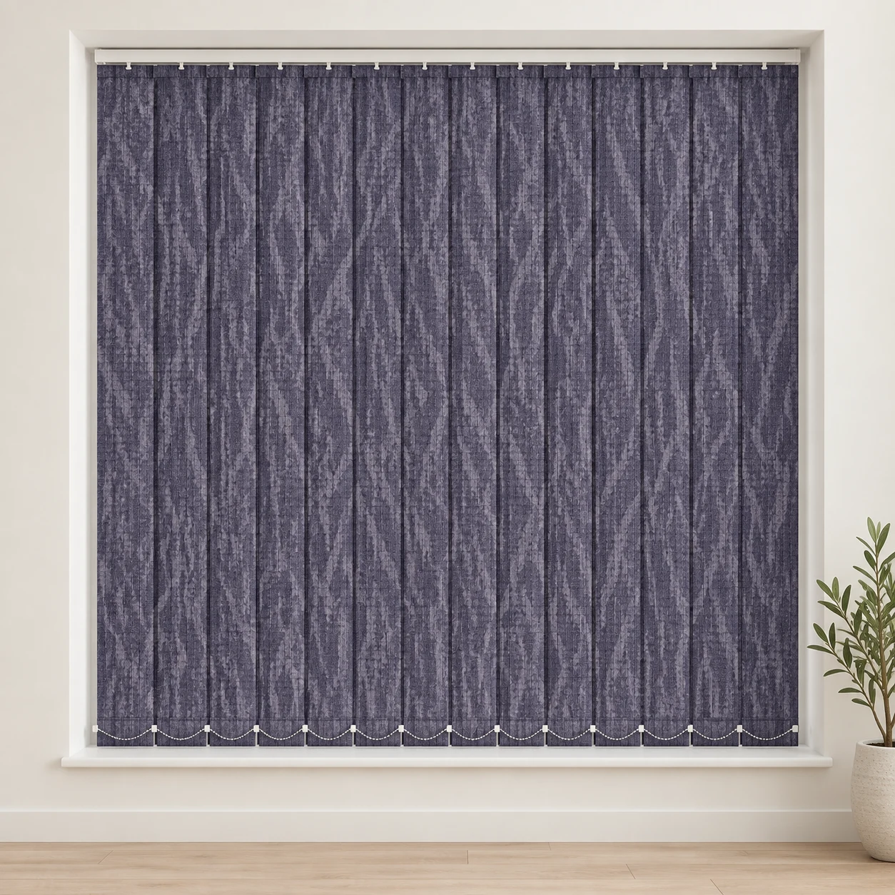 Ripple Lavender shown as a full blind in a neutral room