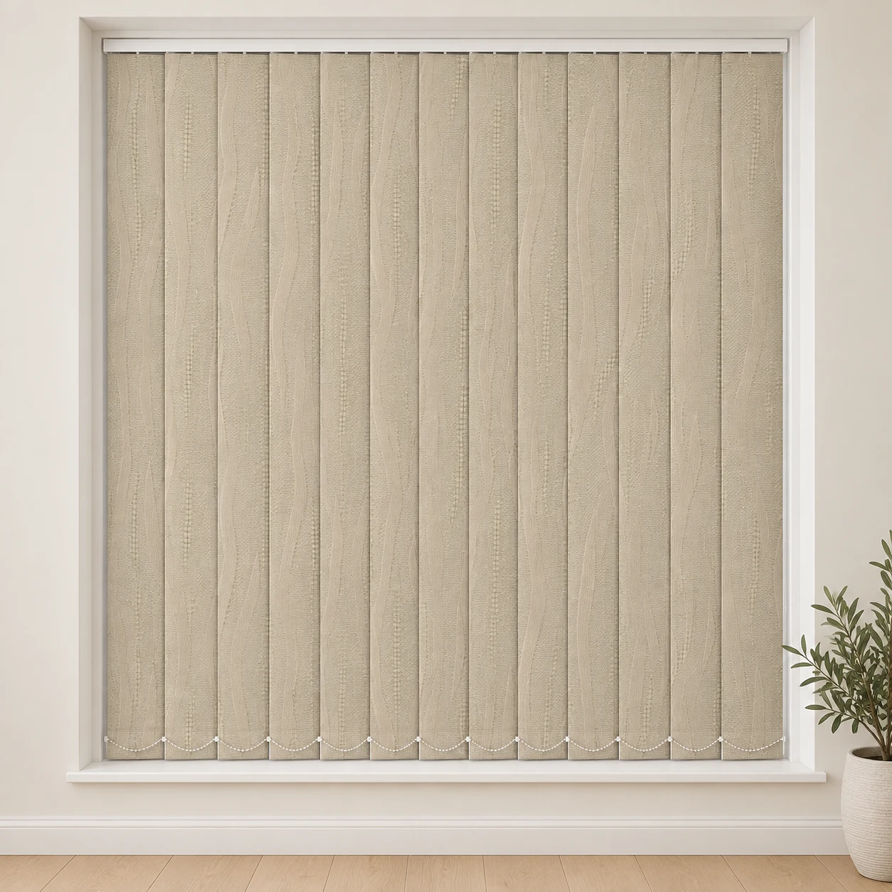 Van Gogh Ivory shown as a full blind in a neutral room