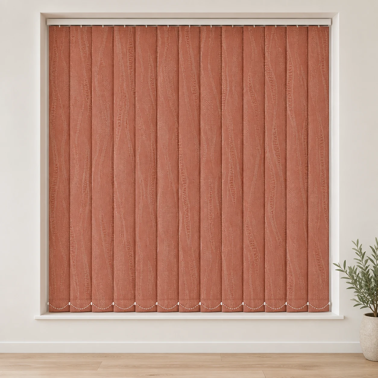 Van Gogh Pink shown as a full blind in a neutral room