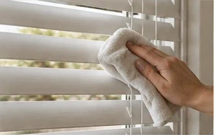 Supporting and gently wiping blind slats